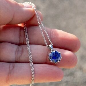 Stunning Intricately Set Tanzanite Sterling Silver High End Pendant Necklace